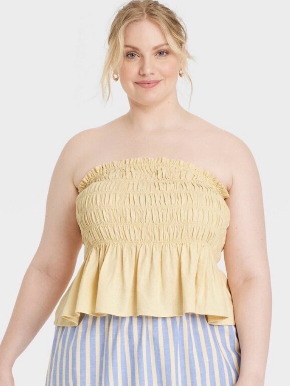 Women's Peplum Tube Top - Universal Thread™ Yellow